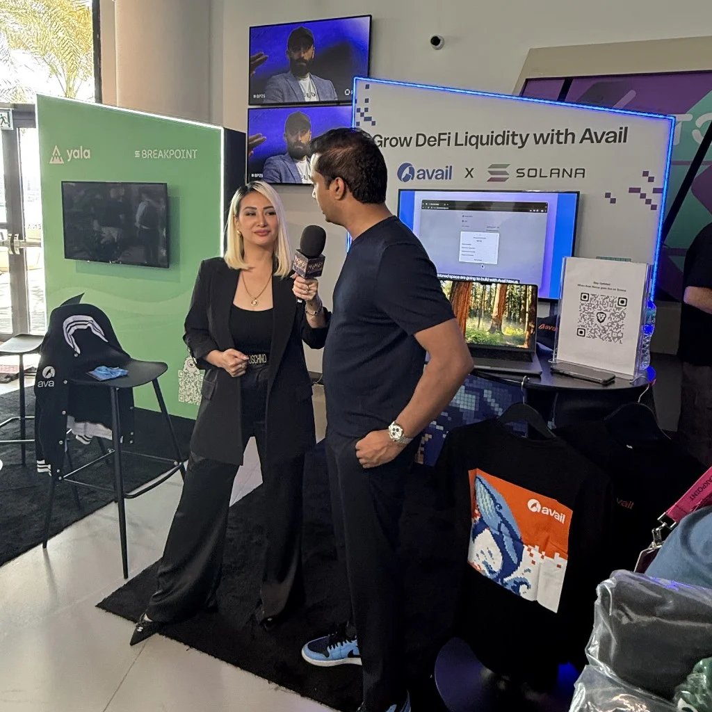 Interview at the Avail x Solana booth during Breakpoint